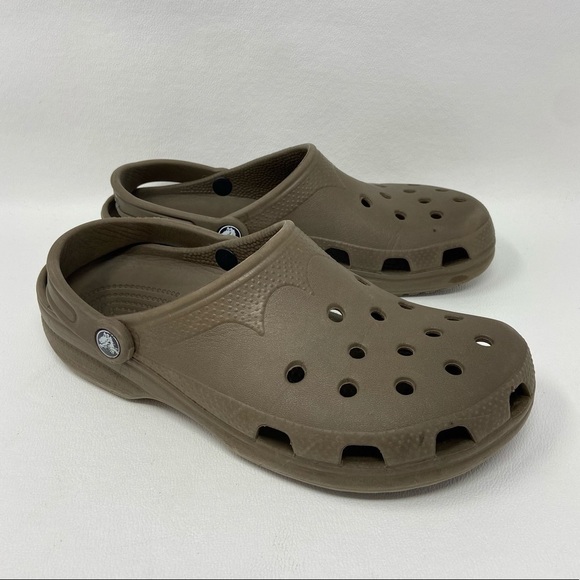 Crocs M8-9 W10-11 Brown Slip On Waterproof Outdoor Garden Sandals Clogs - Picture 1 of 15